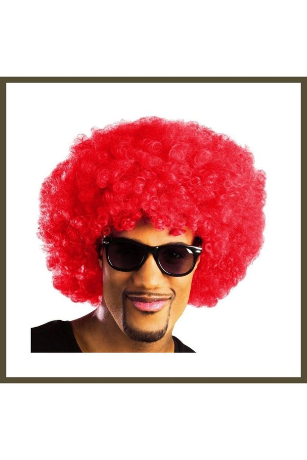 Red Curly Afro Bonus Wig BX