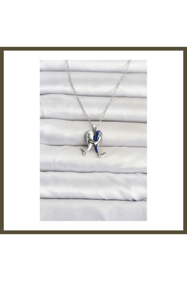 316L Stainless Steel Chain, Silver-Colored Dolphin-Style Women's Necklace BX