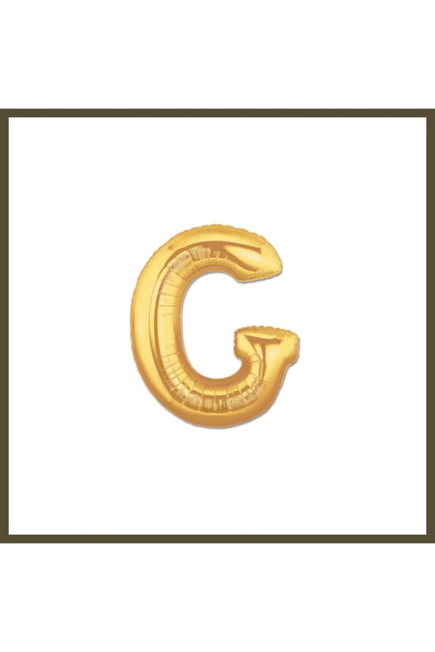 Gold-Colored "G" Letter Foil Balloon, 40 inches, BX