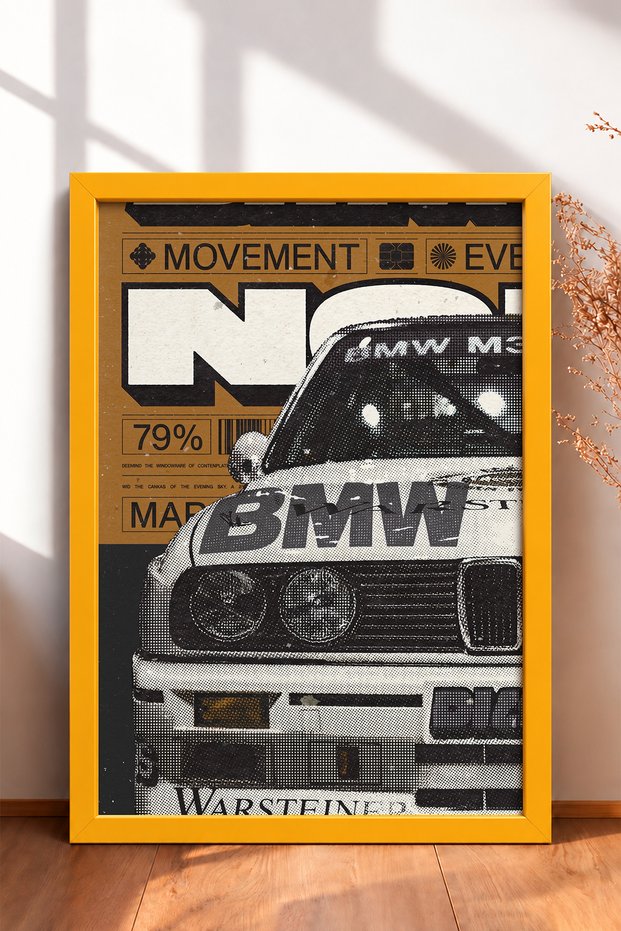 Dot-Print Retro German Race Car Framed Art Print Car Poster Wall Decor OTO187