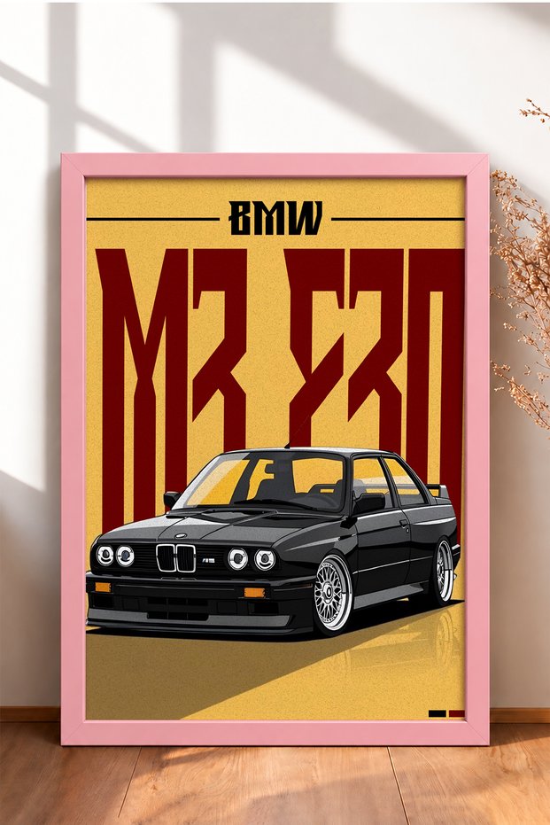 Black Classic German Sports Car Framed Art Print / Car Poster for Garage or Office Wall Decor OTO037
