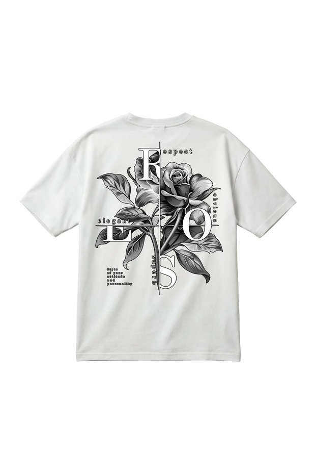 ROSE Printed Unisex Oversized T-Shirt