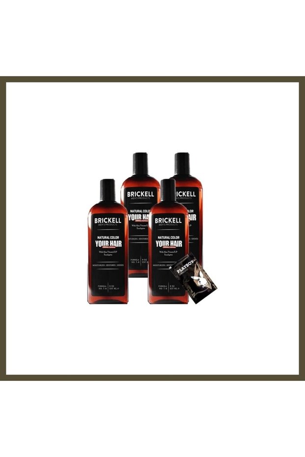Brickell for Men SNMP20364, 4 Bottles of 237 ml Hair and Beard Shampoo, Brickell Anti-Gray + Side BX