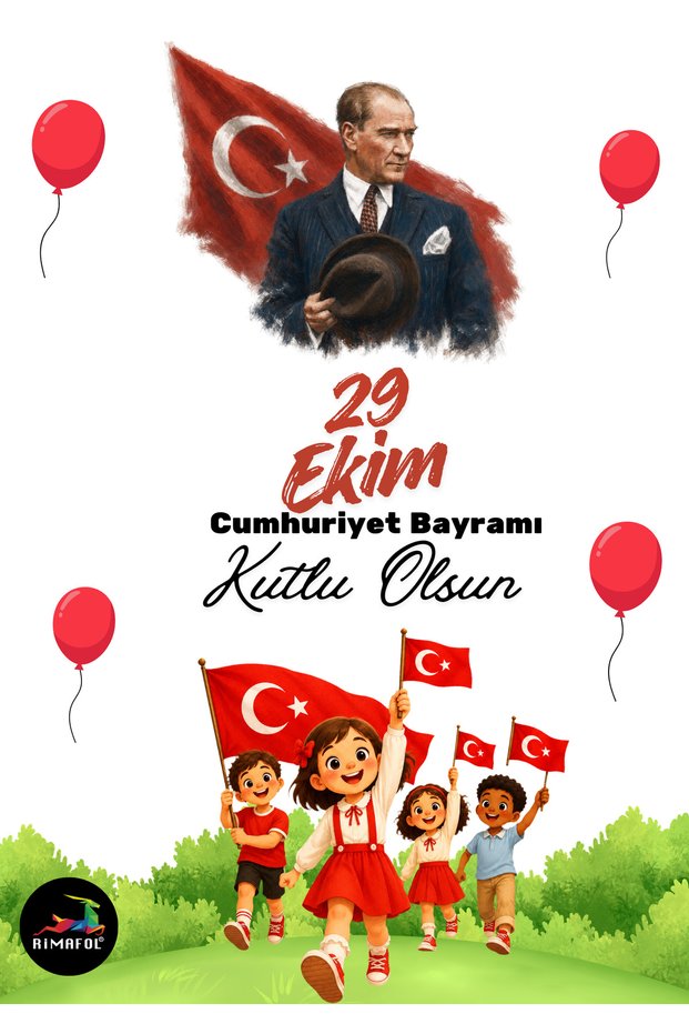 - October 29 Republic Day Atatürk-Themed Clear Glass and Door Stickers – School Classroom Decoration Printable Vinyl