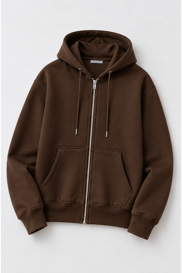 New Season Unisex 3-Thread Winter Zippered Hooded Cardigan