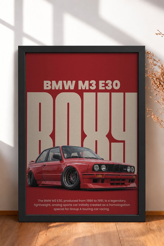 Red German Sports Car with Wide Fenders—Framed Art Print, Car Poster, Wall Decor OTO230