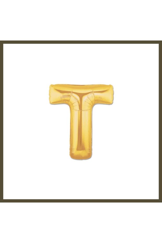 Letter T Foil Balloon, Gold, 40 inches BX