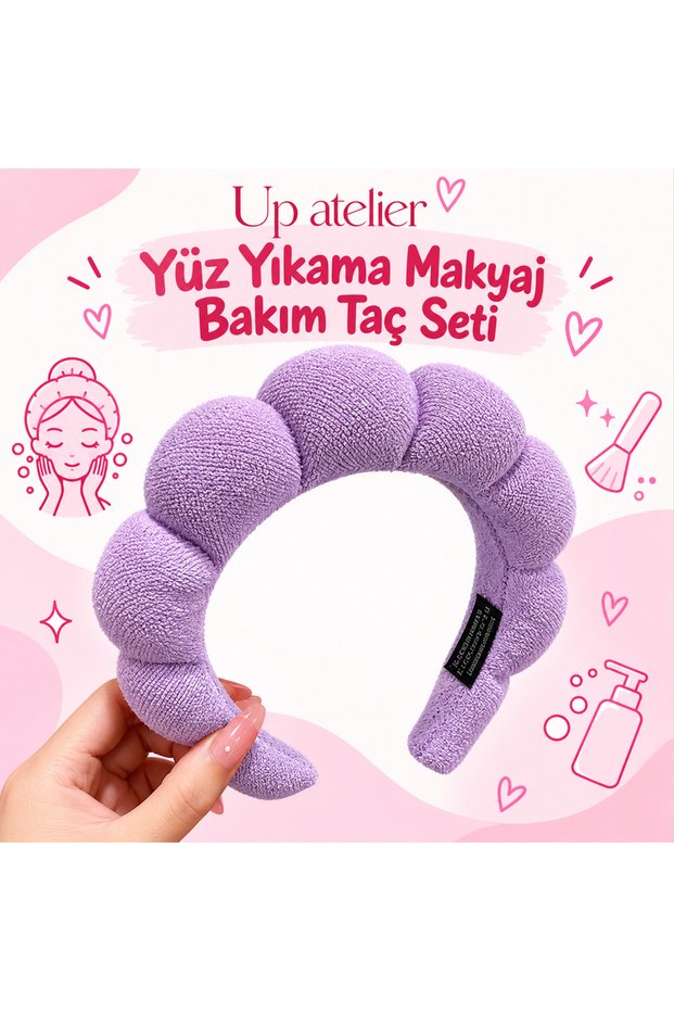 Towel Fabric Curved Face-Washing and Makeup Care Crown Set