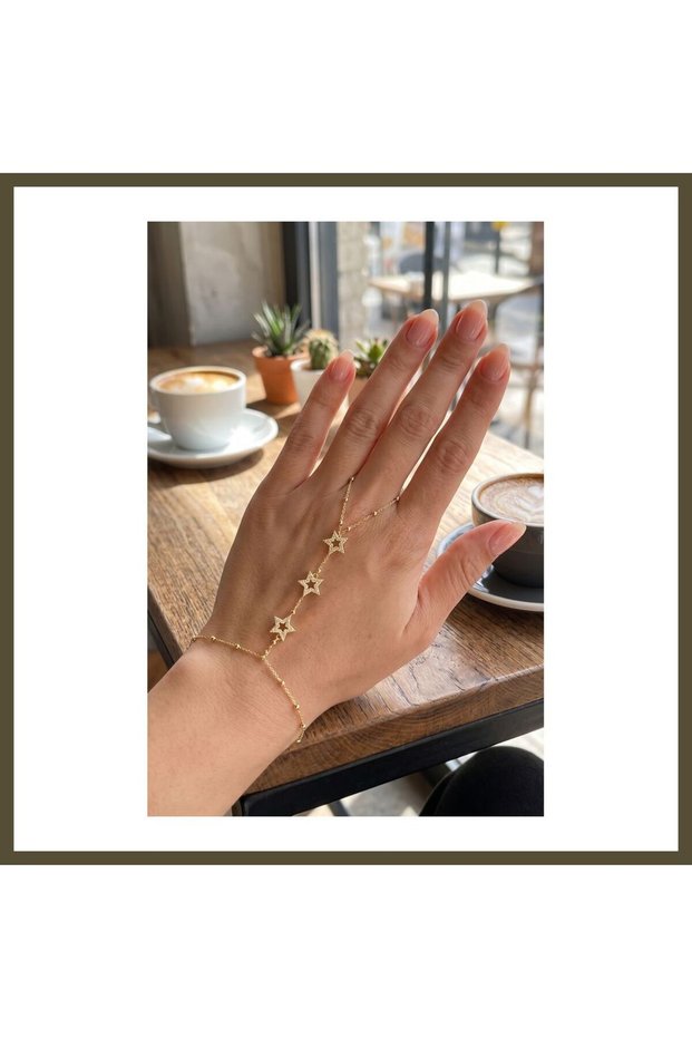 Gold-Colored Brass Star-Shaped Shahmeran BX with Zircon Stones