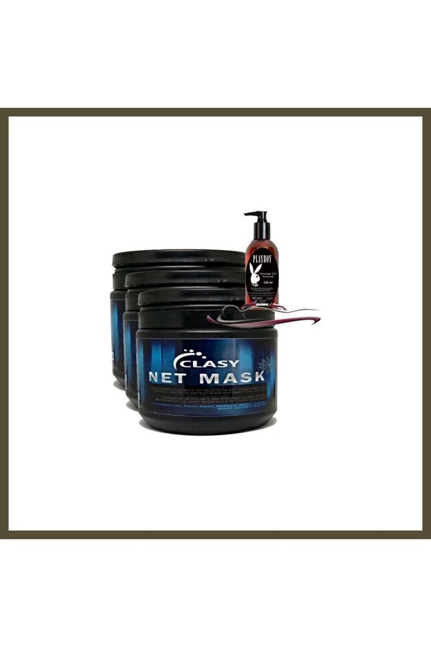 Clasy Net Mask 450 mL Hair Care Mask (3-Pack) and 120 mL Playboy Massage Oil BX