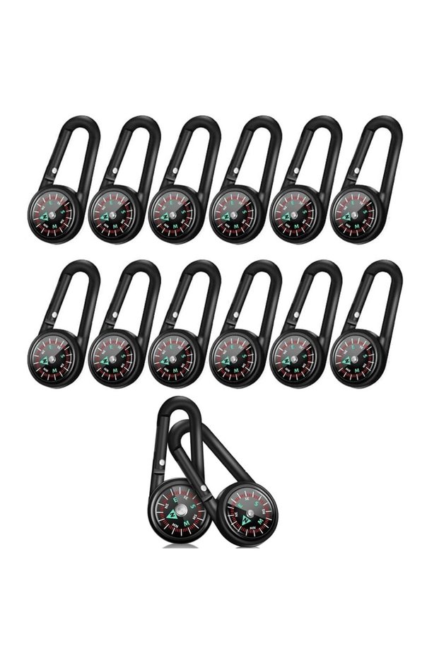 Mini Compass Keychain, 12 Pack Mini Compass Keychain Set, 2.75 Inch ABS Navigation Tool, Port