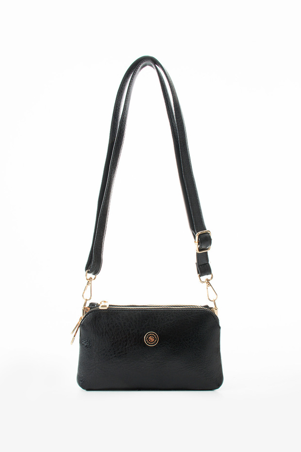 Women's Mini Shoulder Bag and Crossbody Bag, Soft, Casual, with 3 Zippered Compartments