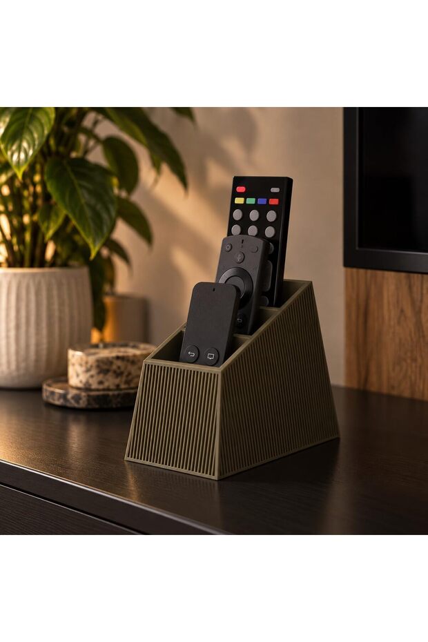 TV Remote Control Holder, 3-Slot Organizer Caddy for Coffee Table, Media Console & Bedside