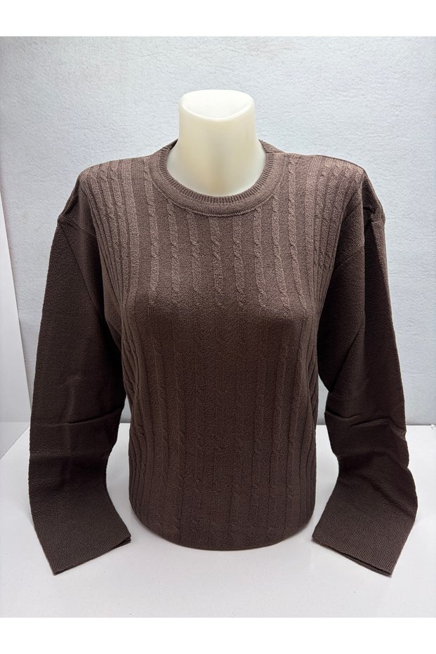 WOMEN'S SWEATER WITH PATTERNED KNIT