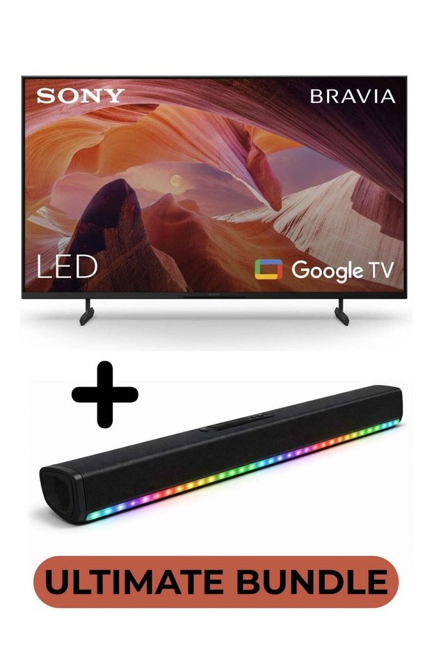 Bundle Of Bravia 50-Inch X80L 4K UHD Smart Google TV With 2.0 Channel Portable Soundbar With Built In Battery & LED Lights