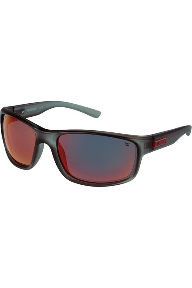 8019 Men's Polarized High Wrap Rectangular Sunglasses, 63 mm