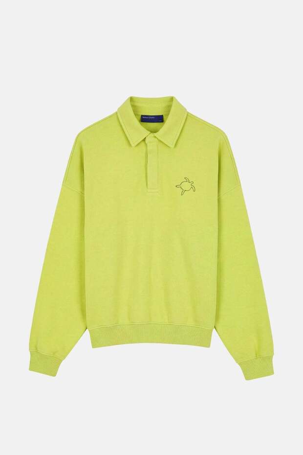 Caretta SuperSoft Oversized Polo Collar Sweatshirt - Pistachio Green