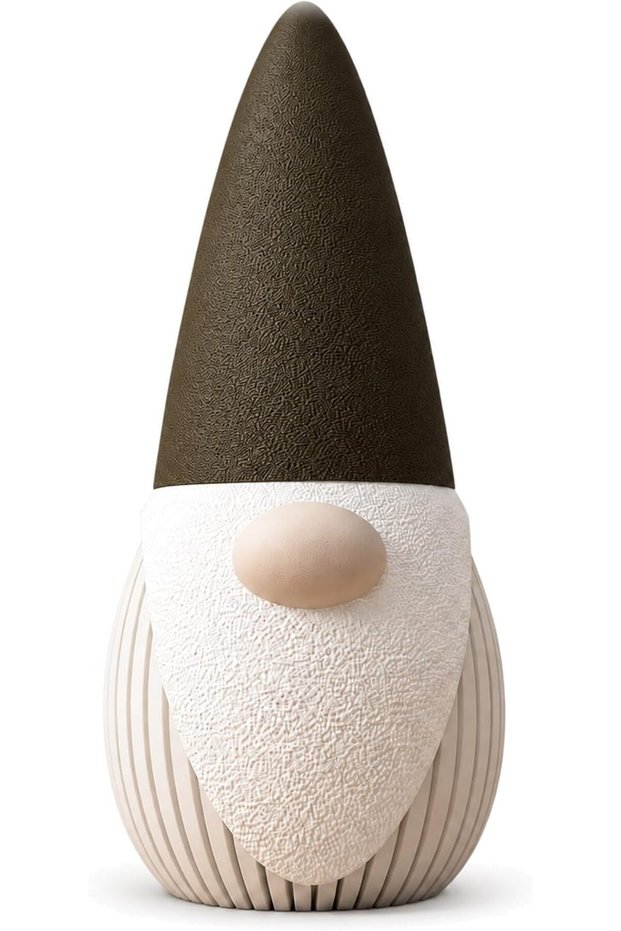 Minimalist Gnome Figurine 18.7 cm, Dark Brown Hat, Dark Brown