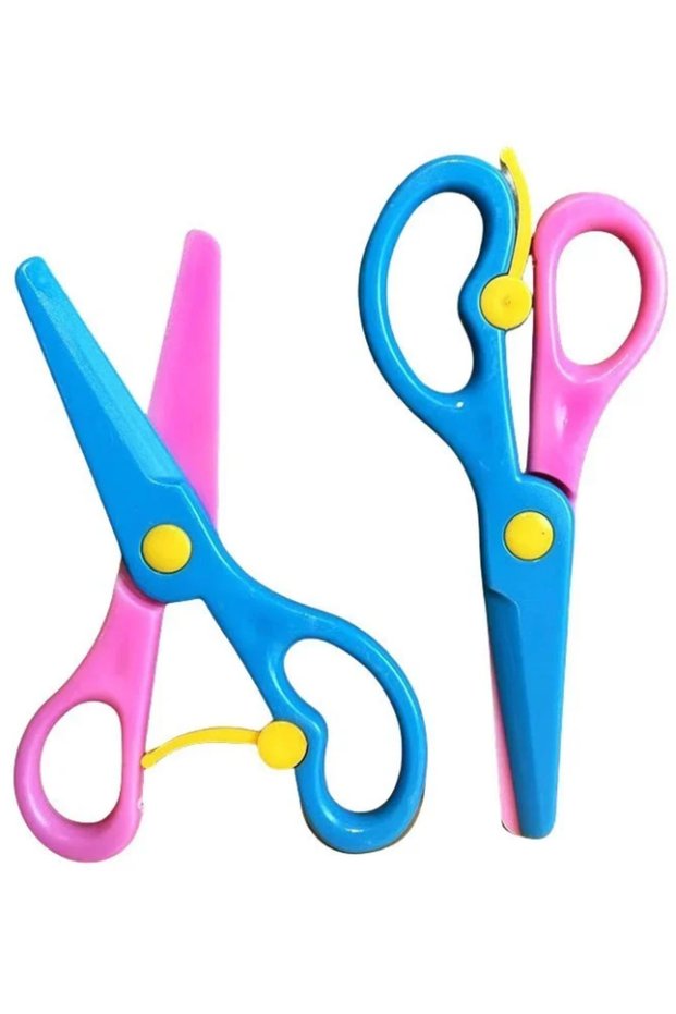 Plastic Spring-Loaded School Scissors – Practical Scissors for Children