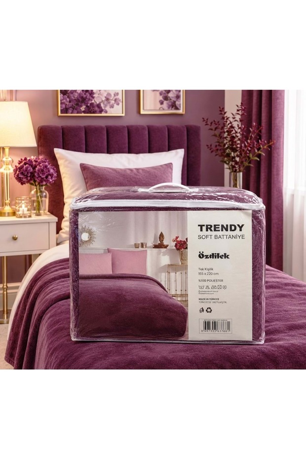 Trendy Soft Single-Size Blanket (155x220) - Plum