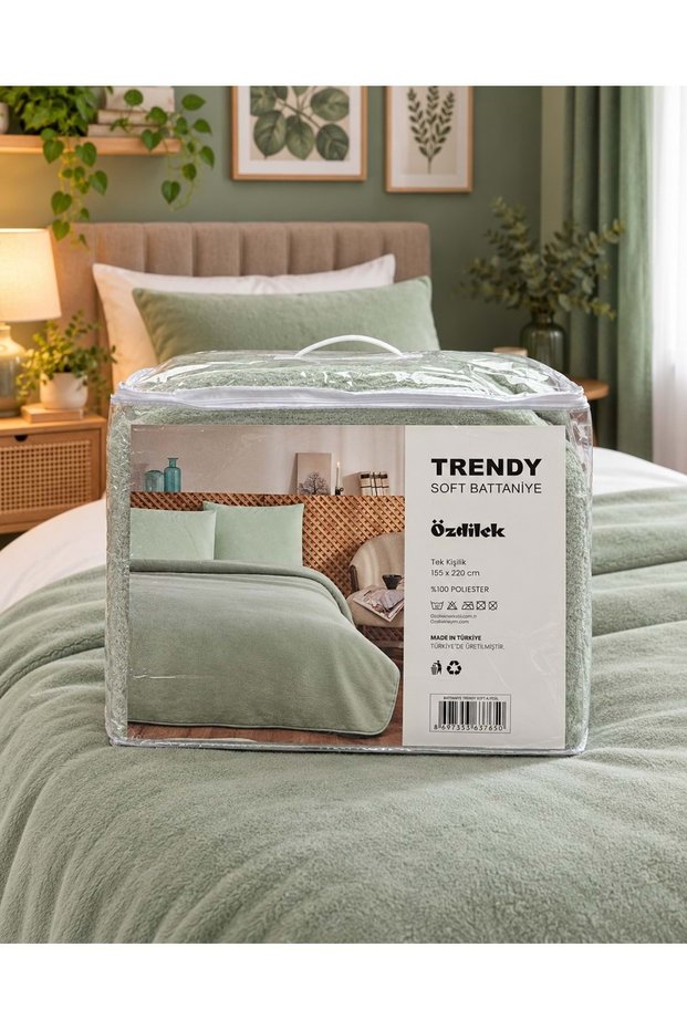 Trendy Soft Single Blanket (155x220) - Green