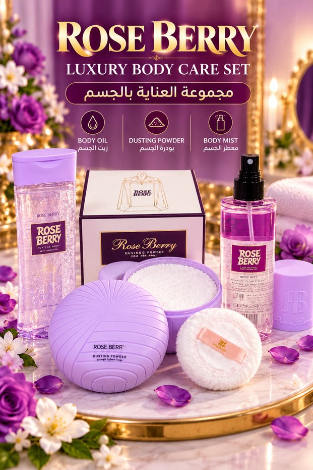 Bakje Rose Berry Body Care - Body Oil, Body Powder, Perfumed and Body Mist 250ml