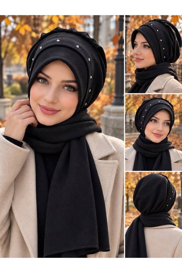 With Scarf Modest Hat
