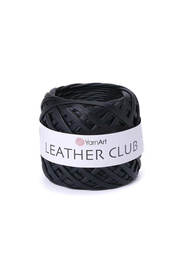 LEATHER CLUB - KNIT YARN, BLACK-6107