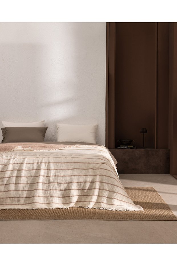 Orvanel Single-Size 100% Cotton Bedspread - Beige