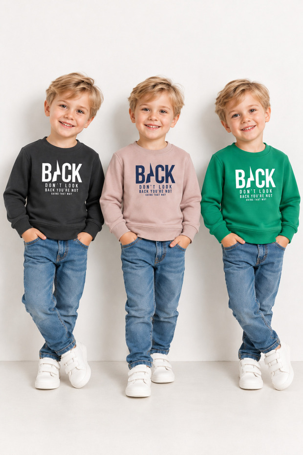 Boys' Stretch Fabric Transitional Back-Printed 3-Piece Sweatshirt Set