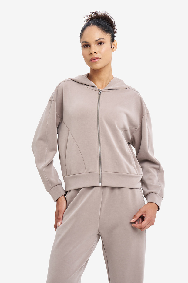 Women's zippered hooded sweatshirt 26n-2101