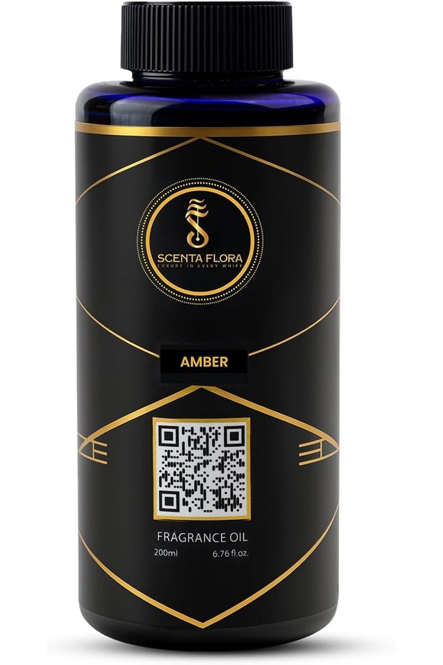 Amber Fragrance Oil for Scent Diffusers Aromatherapy 200ml | IFRA Certified | A Blend of Bergamot, Jasmine and Musk | Ideal for Home, Office & Commercial Spaces | Relaxing and Refreshing
