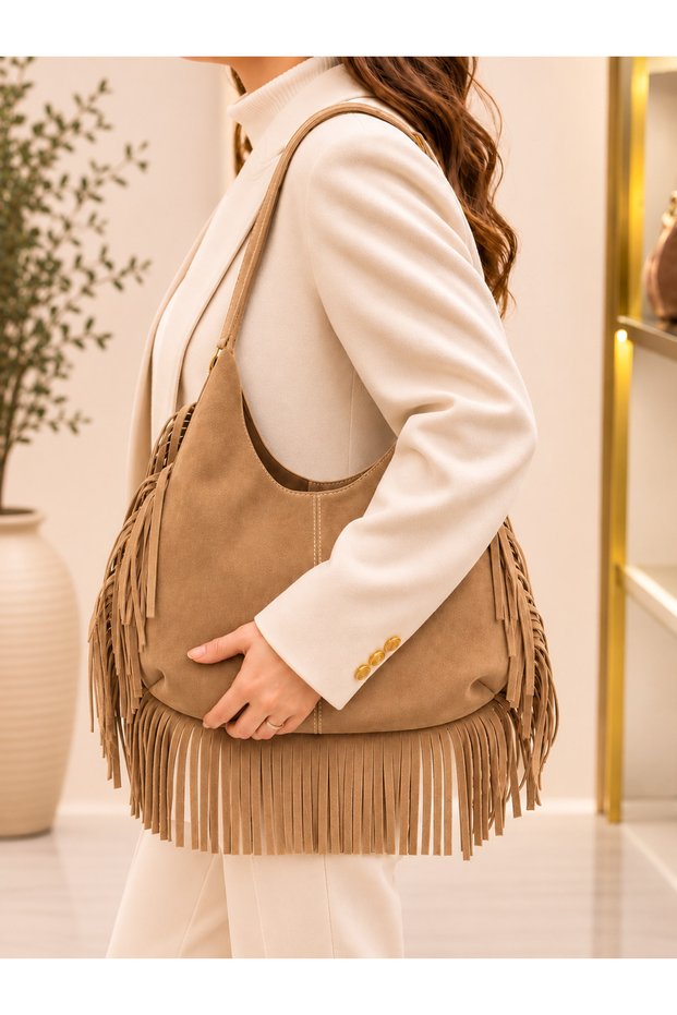 Pisa 100% Genuine Italian Leather Stylish, Modern Design Suede Clutch Bag and Shoulder Bag with Pouch