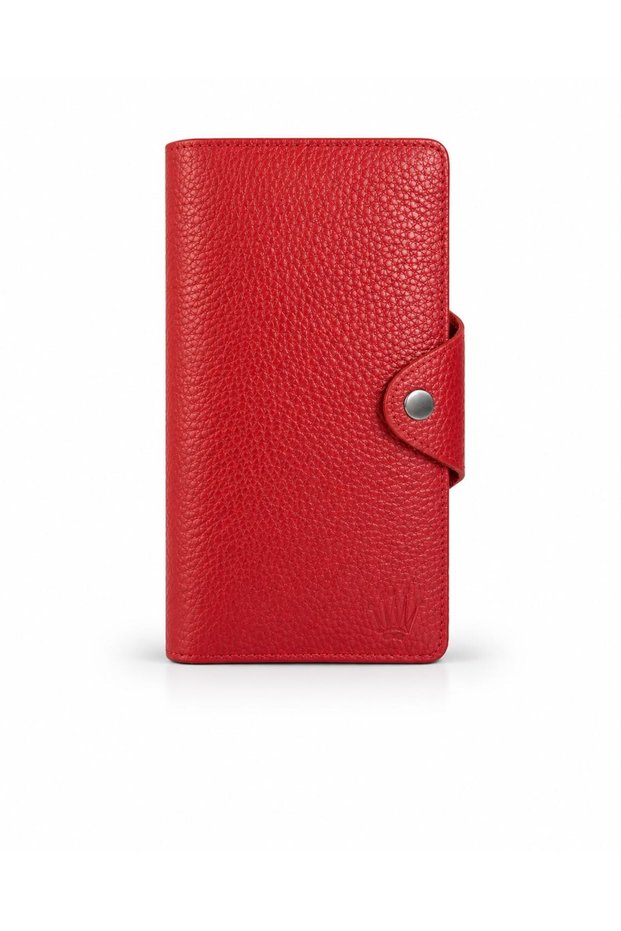 BELT Red Genuine Leather Phone Wallet