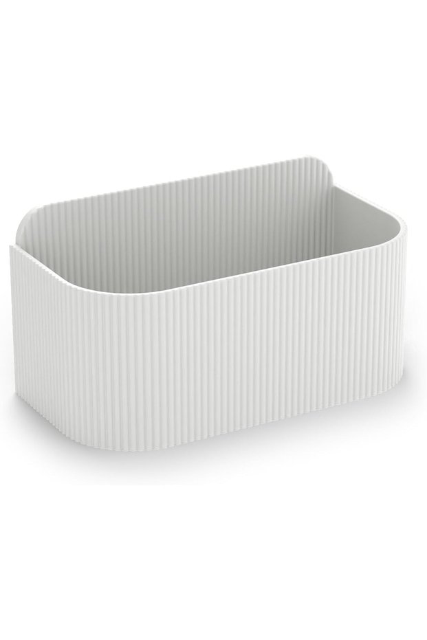 Wall Mounted Shower Caddy with Drain Slots and Wall Connector Plate, Adhesive Strips Not Included