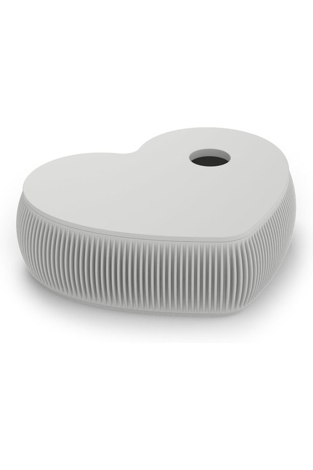 Heart Jewelry Tray with Lid and Divider, Bedside Desk Tray Set, 17.5 cm, White