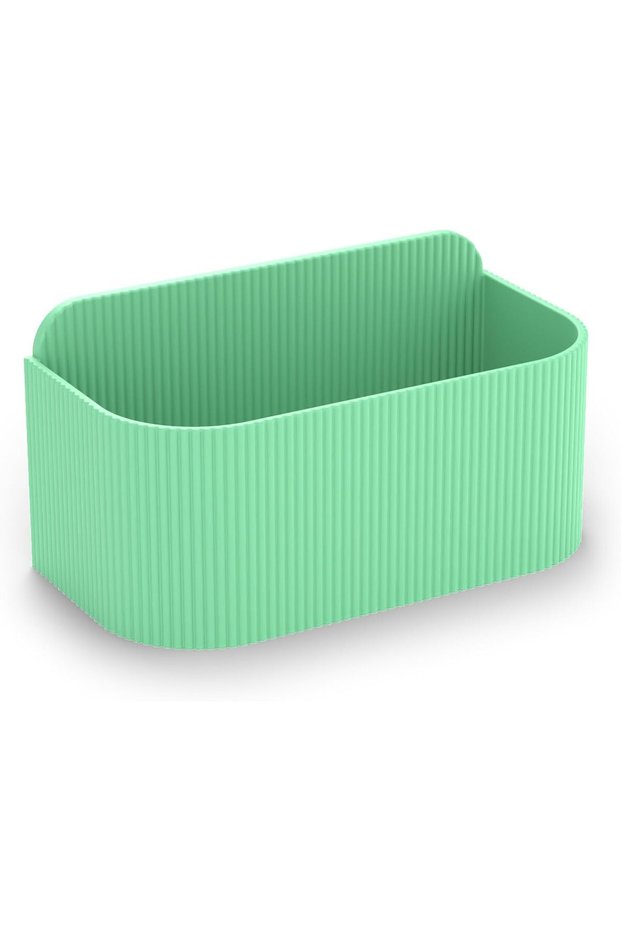 Wall Mounted Shower Caddy with Drain Slots and Wall Connector Plate, Mint Green, Mint Green