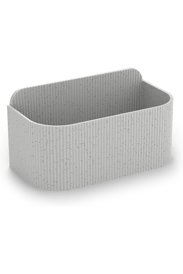 Wall Mounted Shower Caddy with Drain Slots and Wall Connector Plate, Adhesive Strips Not Included