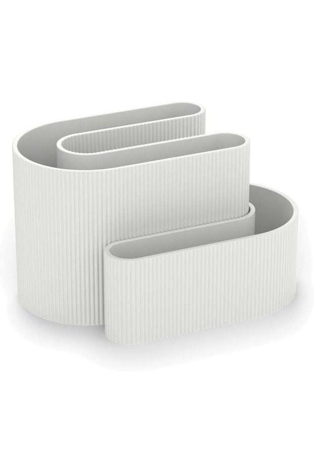 Interlocking Desk Organiser Set of 2, 18.7 x 13.3 x 11 cm, White
