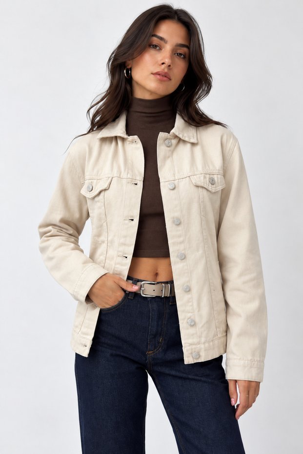 Women's Linen Boyfriend-Cut Relaxed-Fit Jacket