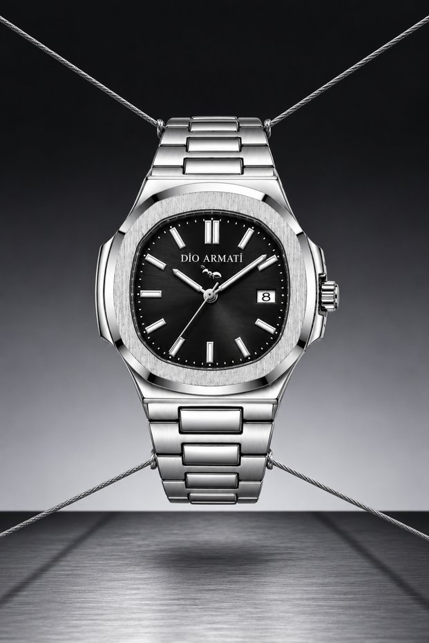 Executive Series Metallic Silver & Blue Dial Iconic Men's Watch