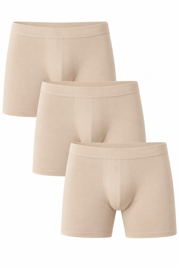 Men's 3-Pack Modal Skin Men's Boxers, Soft Textured Solid Color Men's Boxers