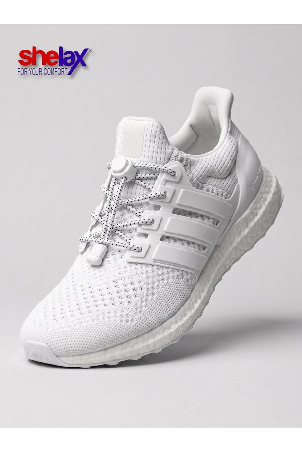 Smart Shoelace with Round Spring Clip Lock - Off-White