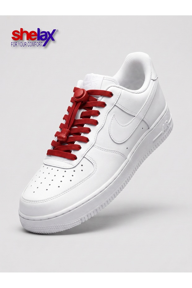 Flat-Spring Clip-Lock Smart Shoelace - Red