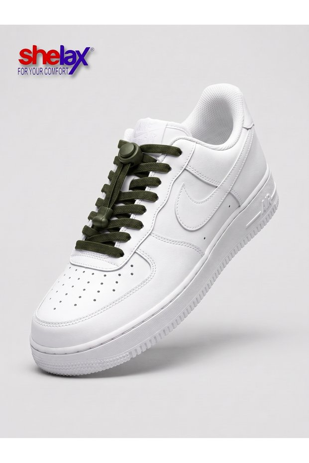 Flat-Spring Clip-Lock Smart Shoelace - Khaki