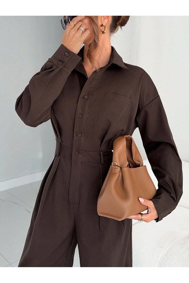Long overalls, brown