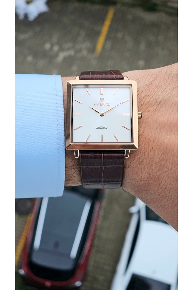 RYM-G633197MB - MEN'S WATCH WITH RETRO LEATHER STRAP - STAINLESS STEEL CASE - WARRANTY INCLUDED