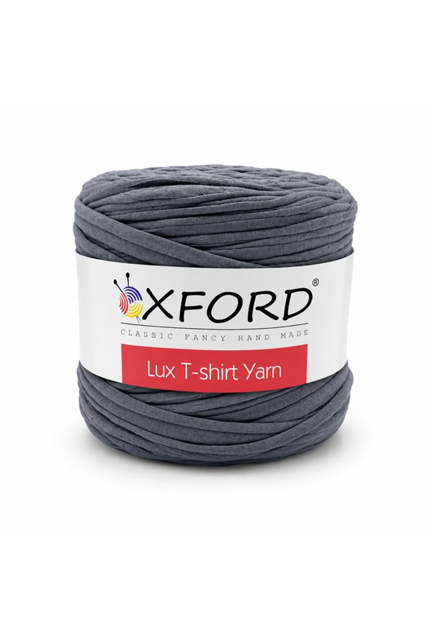 Oxford Jersey Spaghetti T-Shirt Yarn, 600 g – Yarn for Bags and Baskets 061 Dark Gray