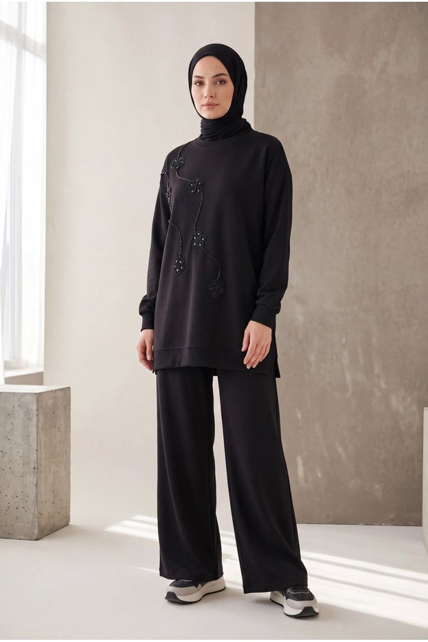 Stone-Embellished Soft Textured Flexible Premium Suit