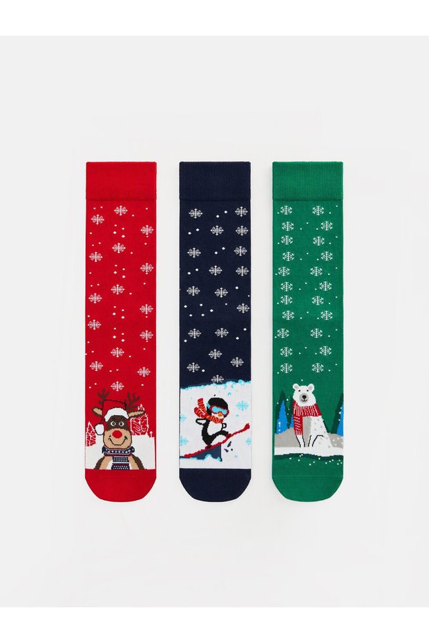New Year Themed Men's Socks from Uzg Store for Style Enthusiasts, 3-Pack